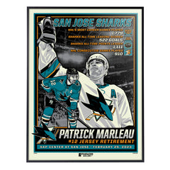 San Jose Sharks Patrick Marleau Number Retirement 18"x24" Serigraph