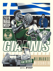 Milwaukee Bucks '19 Giannis Birthday 18"x24" Serigraph