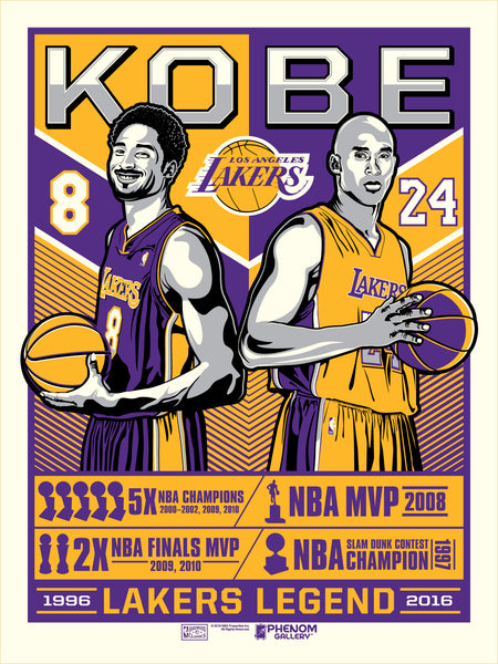 Los Angeles Lakers Kobe Legend 18"x 24" Serigraph