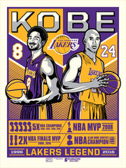 Los Angeles Lakers Kobe Legend 18"x 24" Serigraph