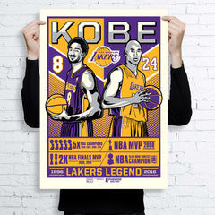 Los Angeles Lakers Kobe Legend 18"x 24" Serigraph