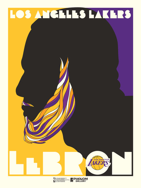 Los Angeles Lakers LeBron James Pushglass Inspired 18"x24" Serigraph