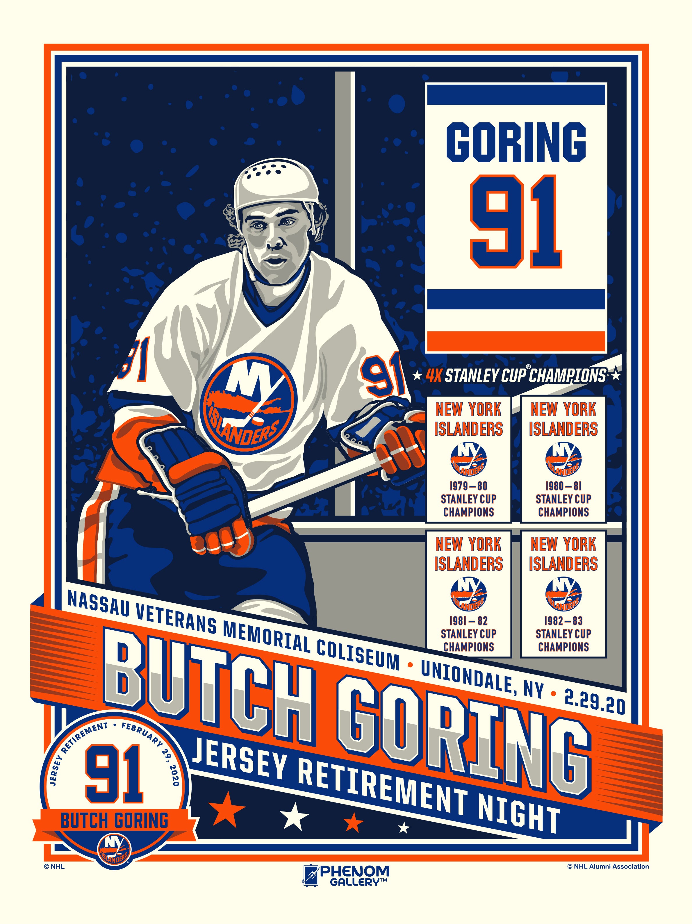 Butch Goring Signed Islanders Jersey Inscribed 4x Stanley Cup (JSA)