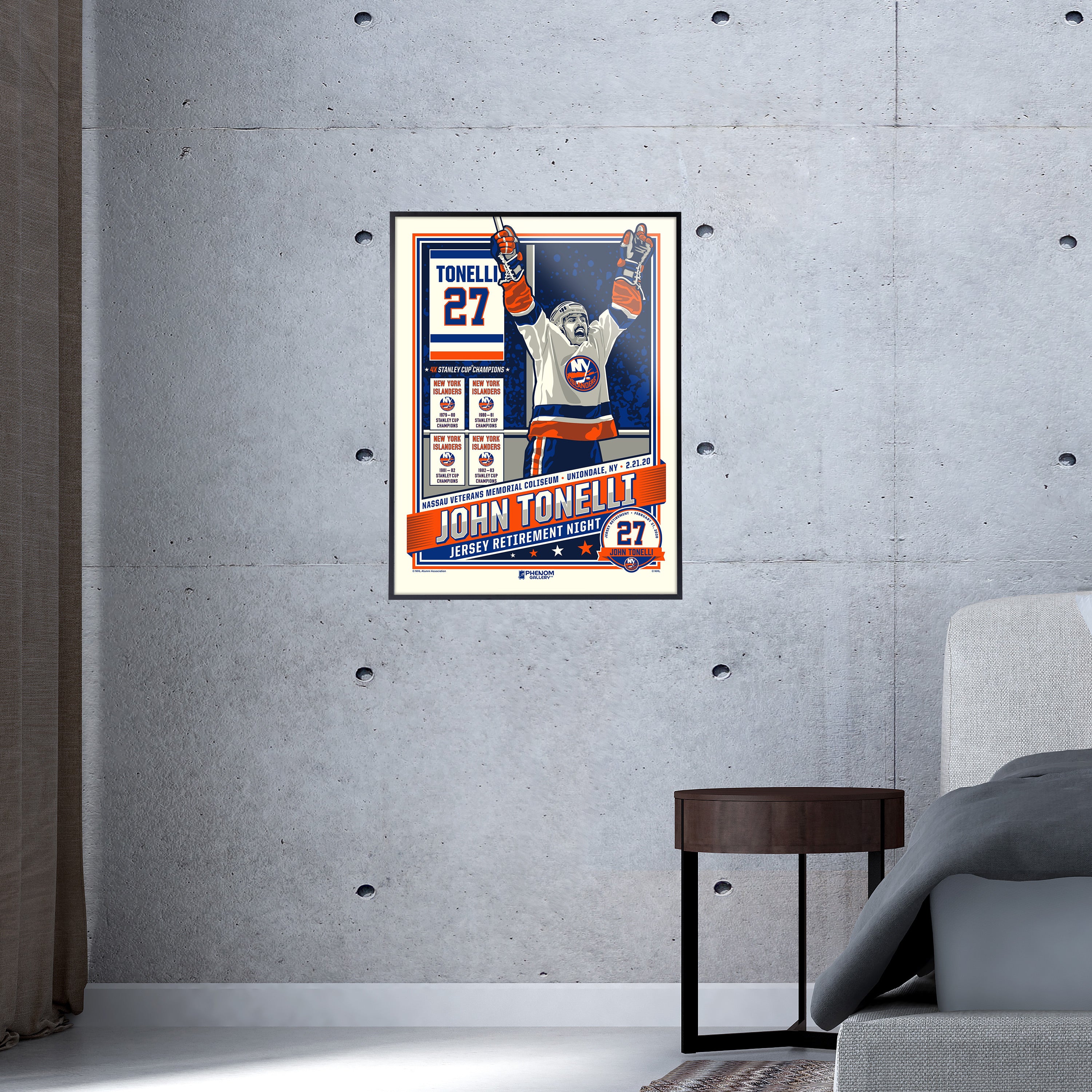 New York Knicks Original Painting With Retired Jersey Numbers