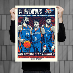 Oklahoma City Thunder '19 NBA Playoffs 18"x24" Serigraph