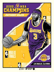 Los Angeles Lakers '20 Champs Anthony Davis 18"x24" Serigraph