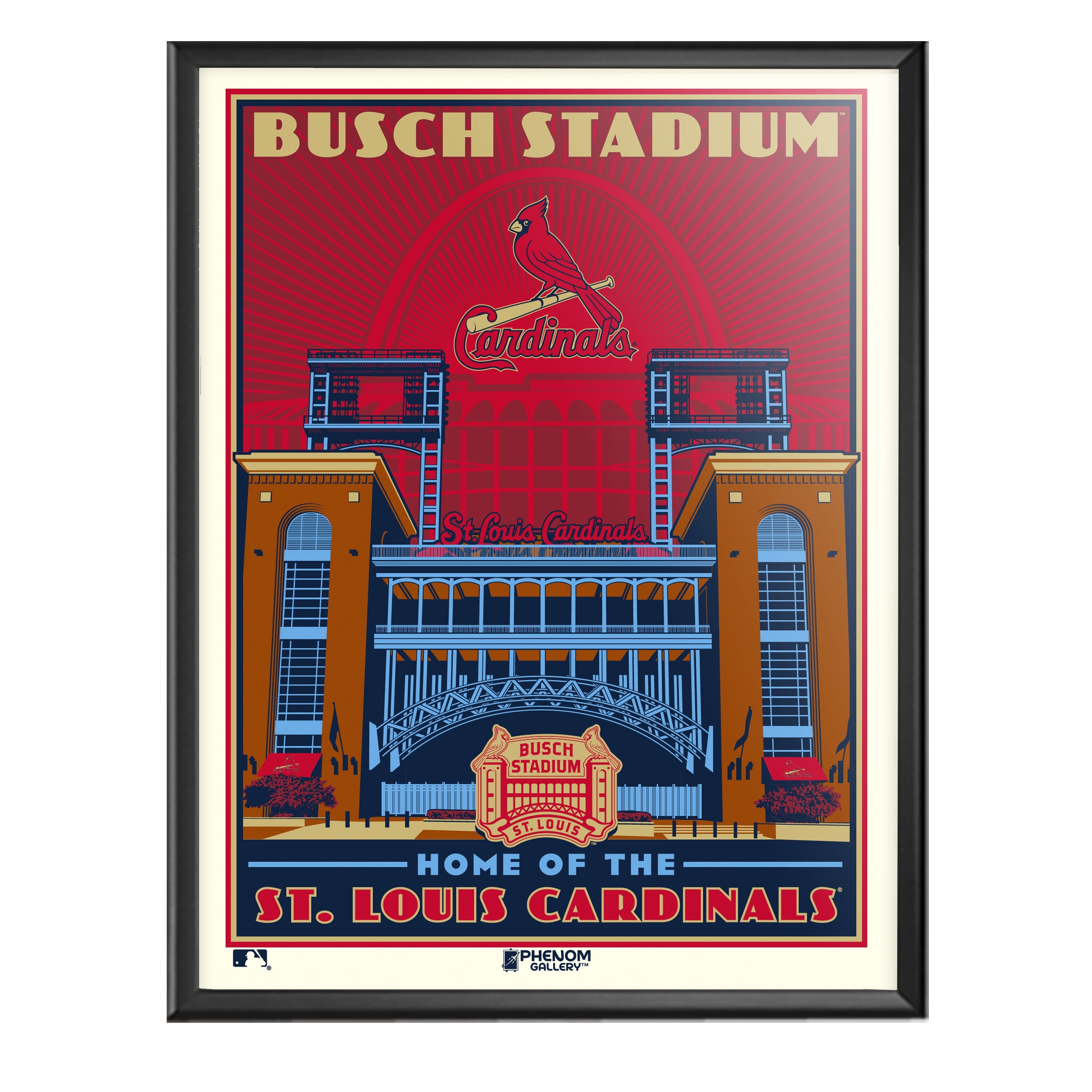 Trends International Mlb St. Louis Cardinals - Busch Stadium 22 Framed Wall  Poster Prints White Framed Version 22.375 X 34 : Target