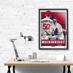 St. Louis Cardinals Adam Wainwright 18"x24" Serigraph
