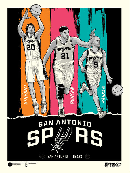 San Antonio Spurs Big Three Mixtape 18x24 Serigraph
