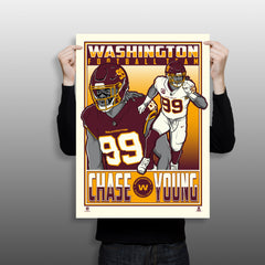 Washington Football Team Chase Young 18" x24" Serigraph