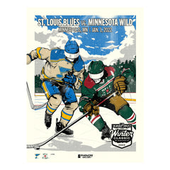 NHL '22 Winter Classic Blues vs Wild 18"x24" Serigraph