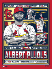 St. Louis Cardinals Albert Pujols 18" x 24" Gold Foil Serigraph