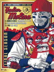 St. Louis Cardinals Yadier Molina 18" x 24" Gold Foil Serigraph