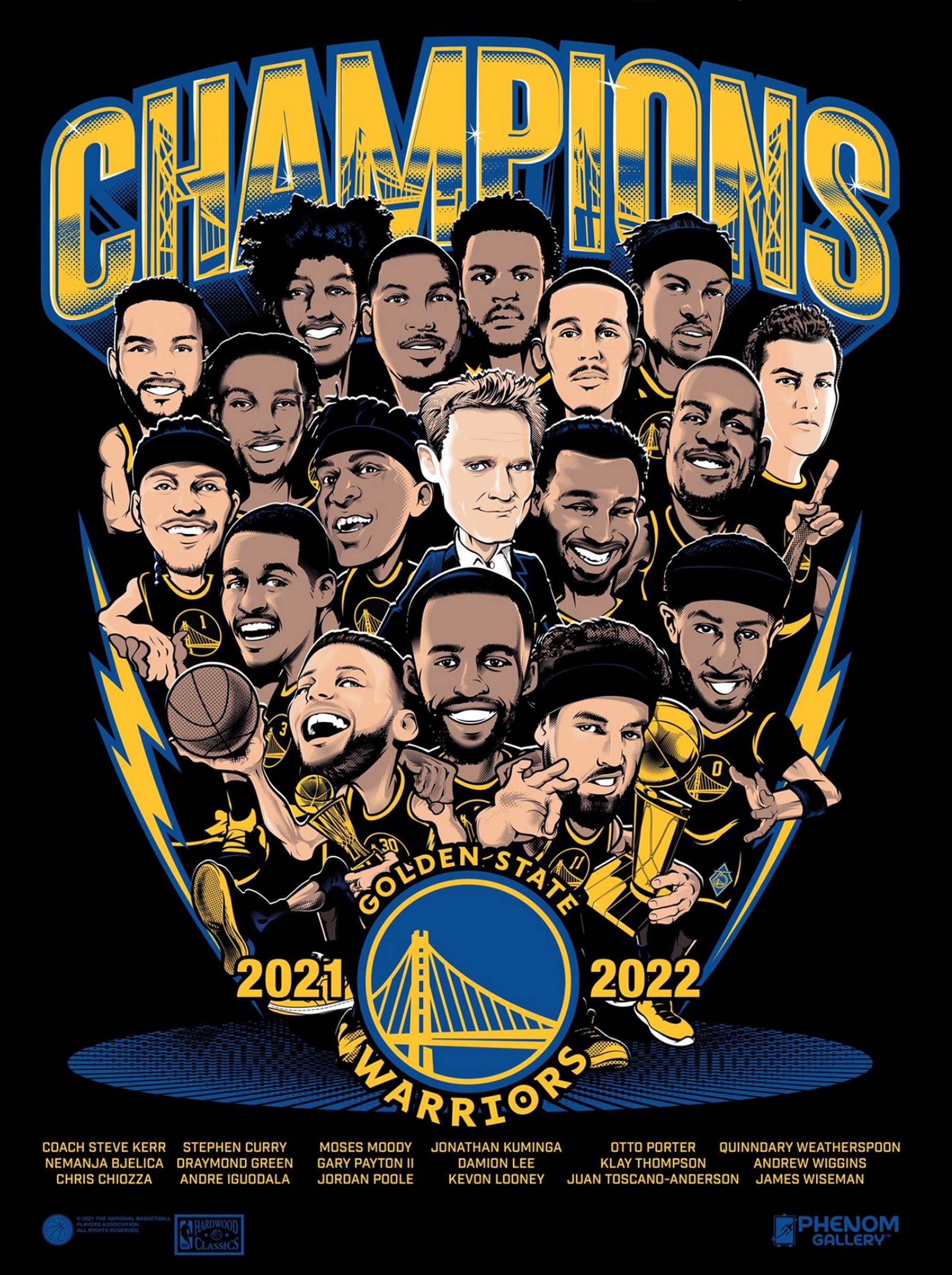 NBA Golden State Warriors - 2022 NBA Finals Champions Wall