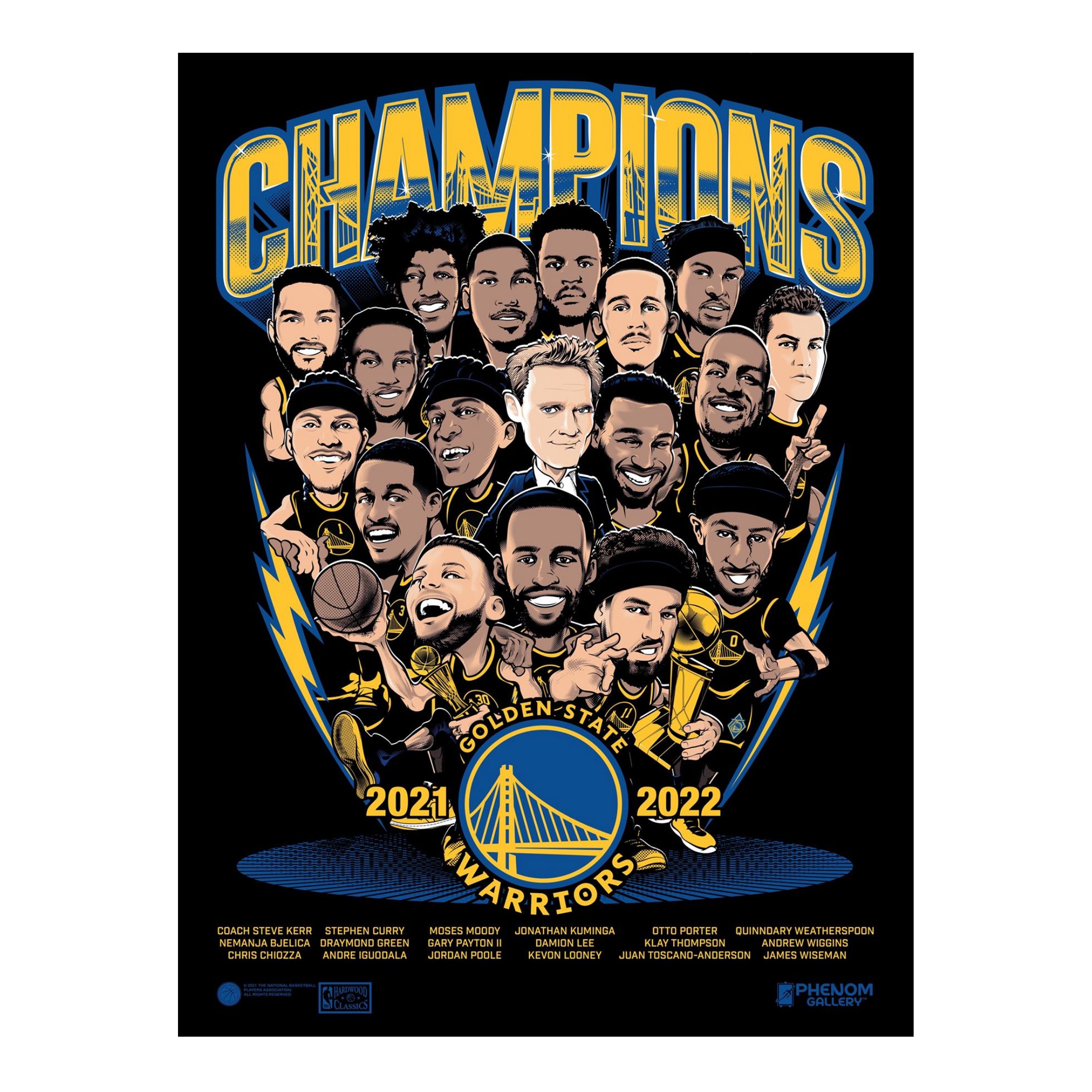 Milwaukee Bucks Phenom Gallery 2021 NBA Finals Champions 18'' x 24''  Serigraph