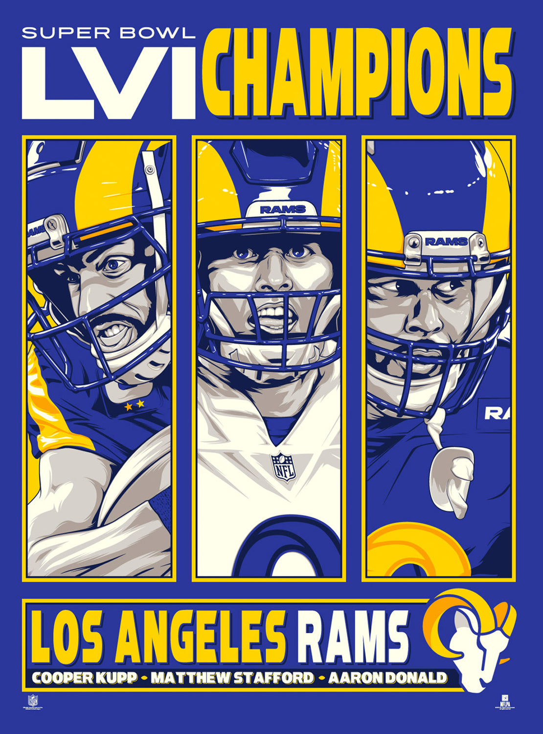 Los Angeles Rams Super Bowl LVI Champs 18 x 24 Serigraph – Phenom Gallery