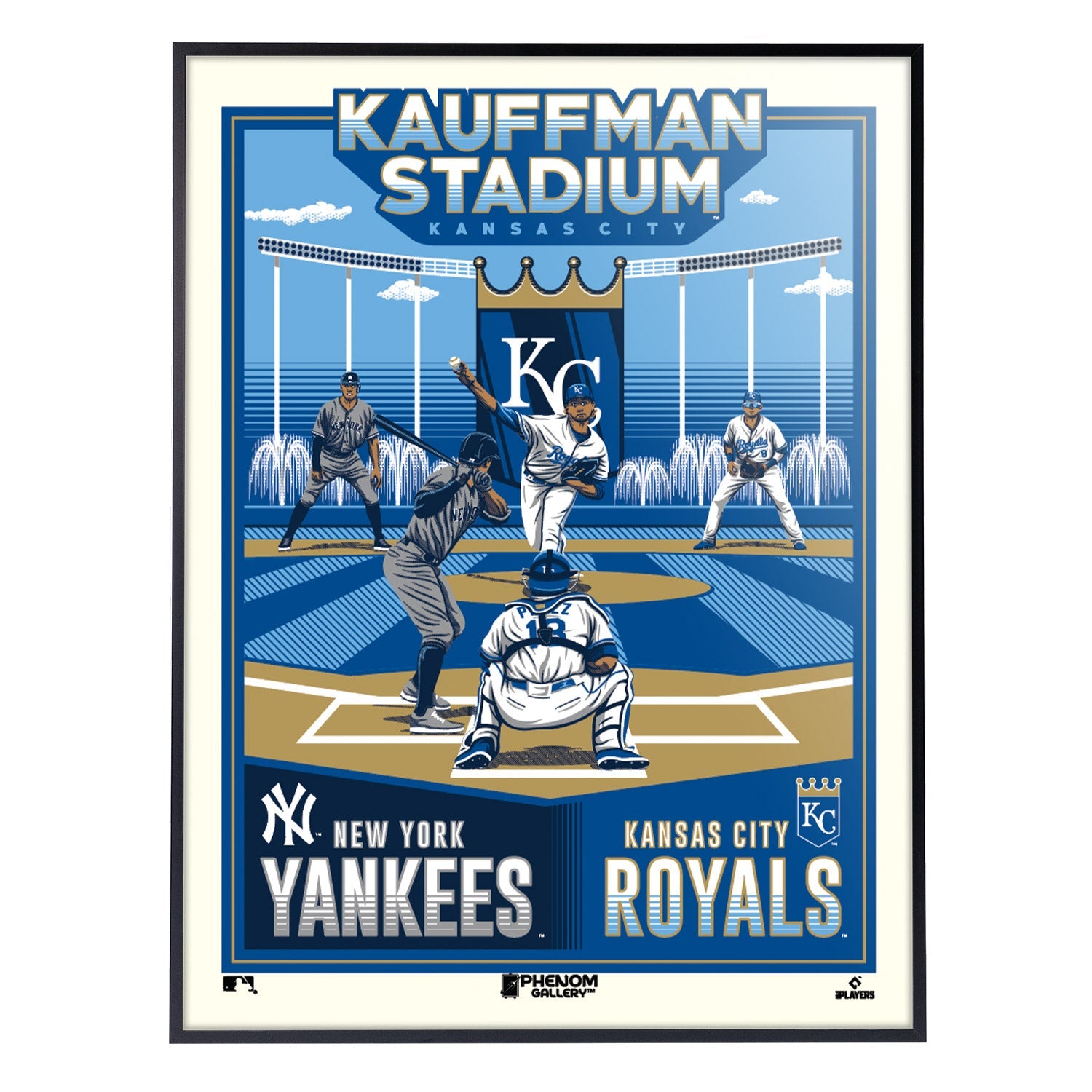 KC Royals/NY Yankees Matchup 18x24 Serigraph – Phenom Gallery