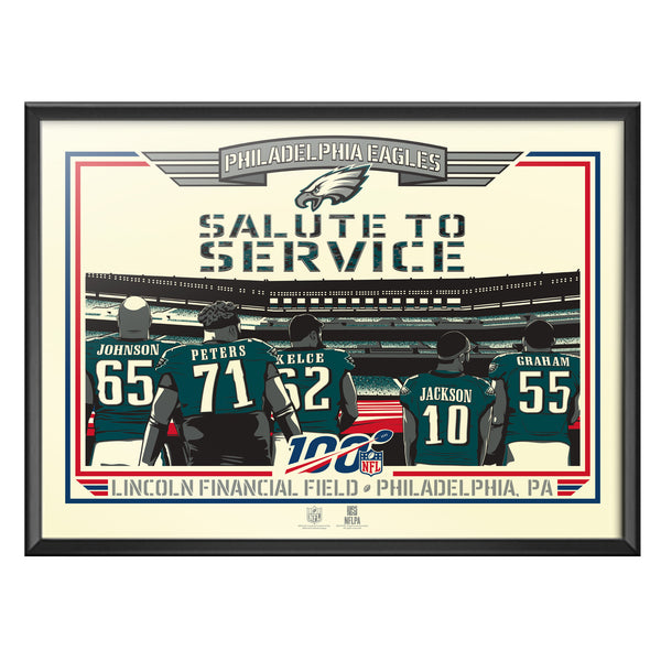 Philadelphia Eagles '19 Salute To Service 18"x24" Serigraph
