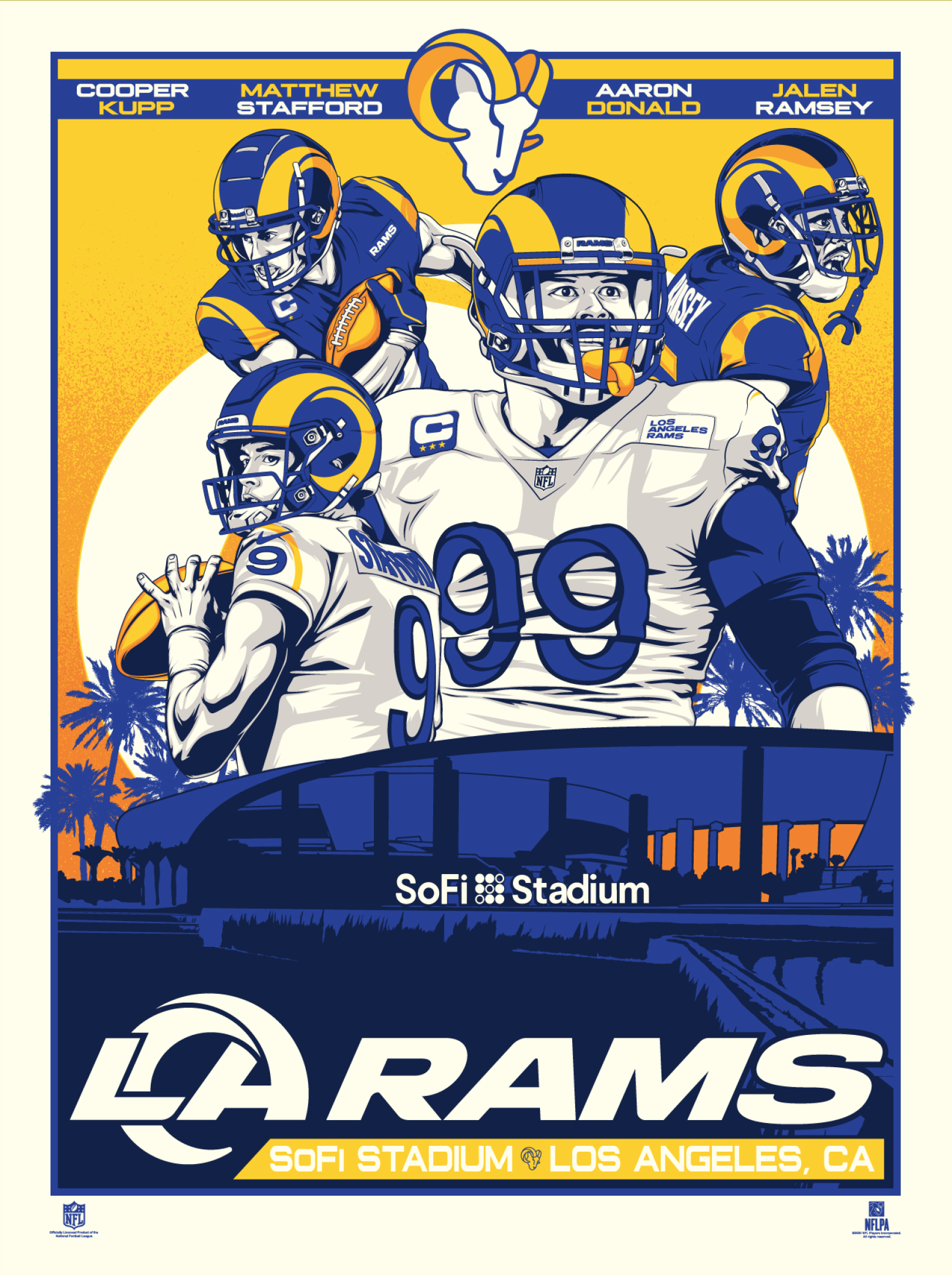 Los Angeles Rams '21 Star Players 18x24 Serigraph – Phenom Gallery