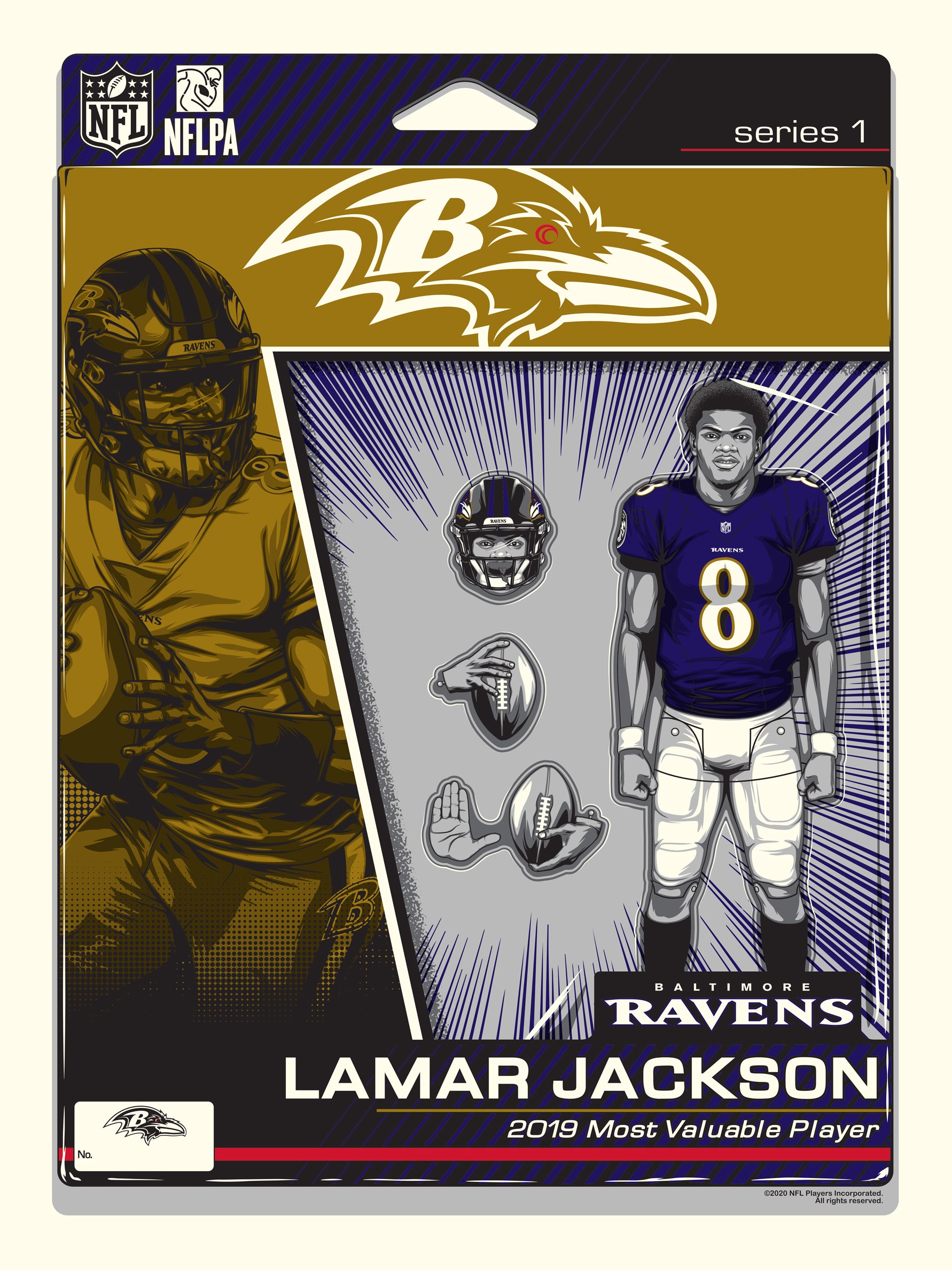 Baltimore Ravens Lamar Jackson Action Figure 18'x24' Serigraph