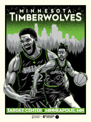 Minnesota Timberwolves City Edition 18"x24" Serigraph