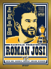 Nashville Predators Roman Josi '20 Norris Trophy 18"x24" Foil Serigraph