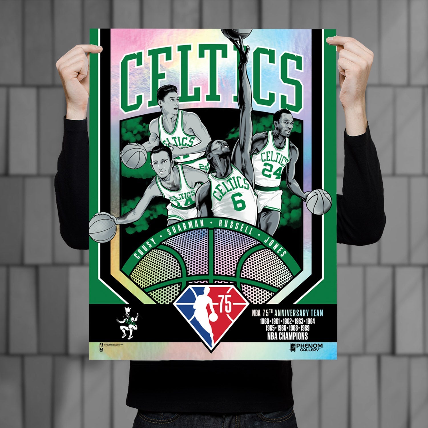 Boston Celtics 75th Anniversary 60's Champs 18x24 Foil Serigraph – Phenom  Gallery