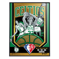Boston Celtics 75th Anniversary 80's Champs 18"x24" Gold Foil Serigraph