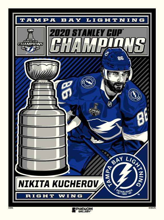 Tampa Bay Lightning Nikita Kucherov '20 Champs 18'x24' Serigraph – Phenom  Gallery