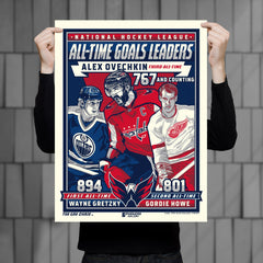 Washington Capitals Alex Ovechkin 3rd All Time Goal Leaders 18"x24" Serigraph