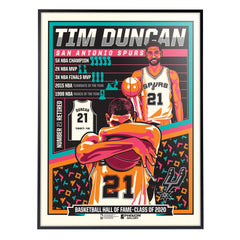 San Antonio Spurs Tim Duncan Hall of Famer 18"x24" Serigraph