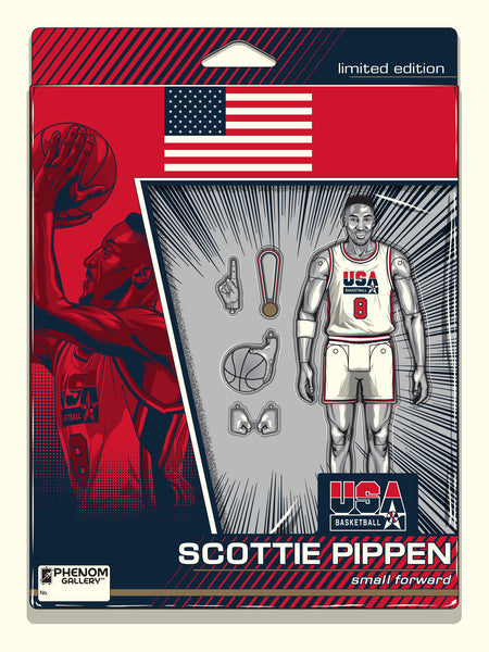 USA Basketball Scottie Pippen Action Figure 18"x24" Serigraph