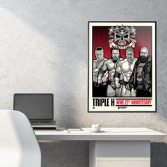 WWE Triple H 25th Anniversary 18"x24" Serigraph