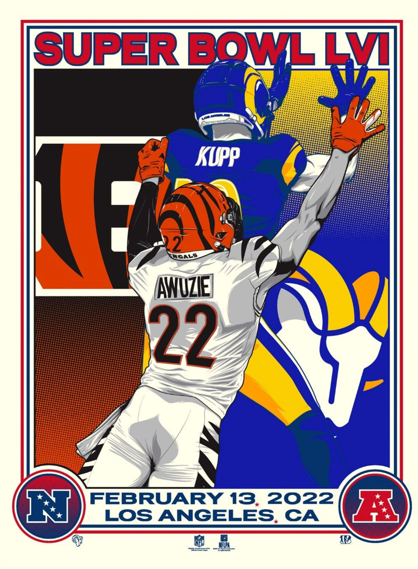 Phenom Gallery Superbowl LVI Champions Matchup 18x24 Serigraph