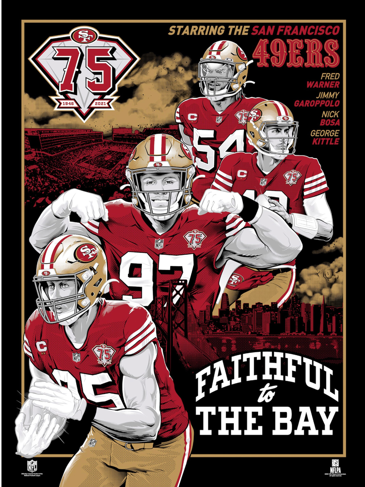 San Francisco 49ers 75th Anniversary Movie Poster 18'x24' Serigraph –  Phenom Gallery