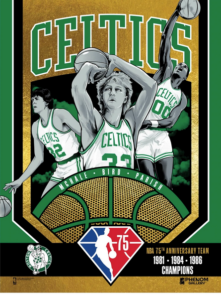 Boston Celtics 75th Anniversary '08 Champs 18x24 Gold Foil Serigraph –  Phenom Gallery