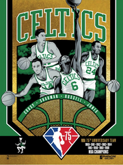 Boston Celtics 75th Anniversary 60's Champs 18"x24" Gold Foil Serigraph