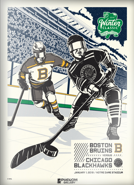 NHL '19 Winter Classic Blackhawks vs Bruins 18"x24" Serigraph