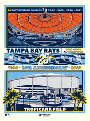 Tampa Bay Rays 25th Anniversary 18" x 24" Serigraph