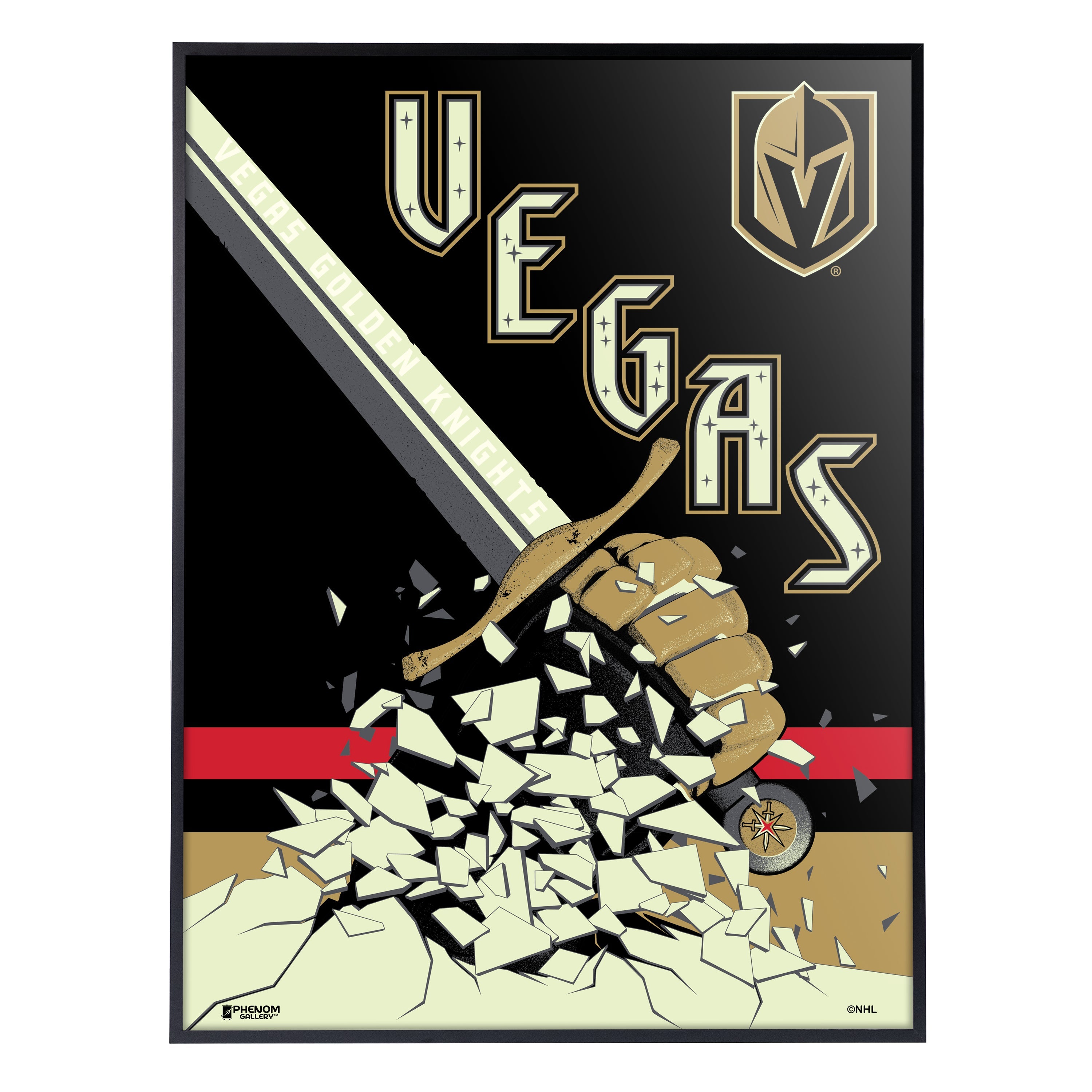 Vegas Golden Knights Reverse Retro 18 x 24 Serigraph – Phenom