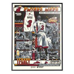 Miami Heat Dwyane Wade Legacy Retired Number 18"x24" Serigraph